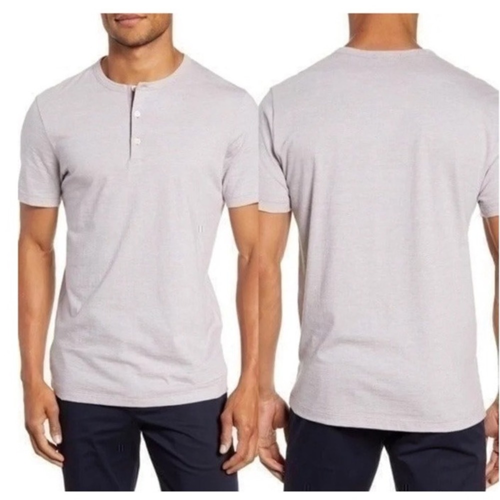 Theory Henley Short‎ Sleeve Tee Mens XXL Classic Preppy Casual Quiet Luxury